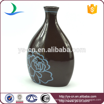 Jusqu&#39;à 3% de réduction en gros Vase en céramique noire avec bleu floral